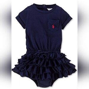 DISCONTIUED NWT Ralph Lauren Baby Girl 2 Piece Dress Set w/Ruffled Skirt Size 6M